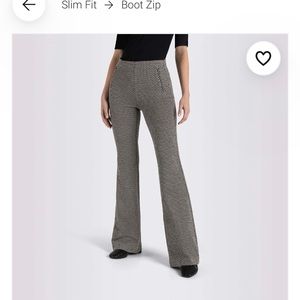 Max Jeans boot zip stretch pants - tin zig zag